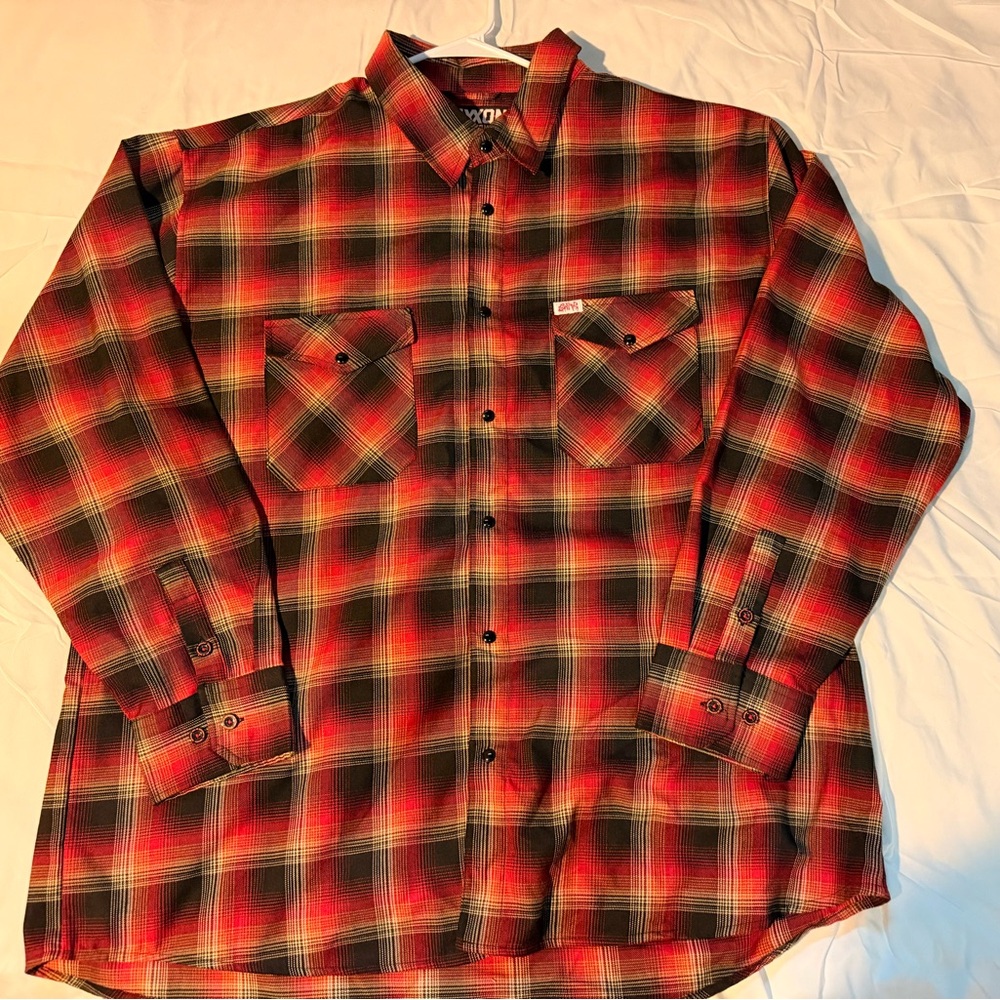 DIXXON Red and Black Plaid Casual Shirt
